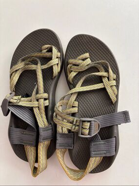Chaco Women's Strappy Sandals in Gray and Yellow